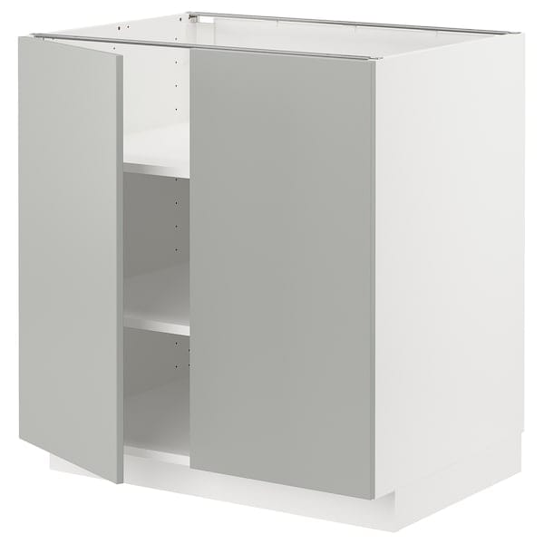 Ikea METOD - Base cabinet with shelves/2 doors, white/Havstorp light grey, 80x60 cm