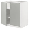 METOD base cabinet with shelves/2 doors, white/Havstorp light grey, 80x60 cm