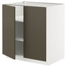 METOD base cabinet with shelves/2 doors, white/Havstorp brown-beige, 80x60 cm