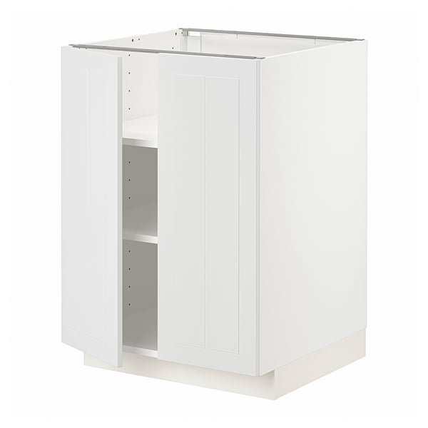 METOD base cabinet with shelves/2 doors, white/Stensund white, 60x60 cm