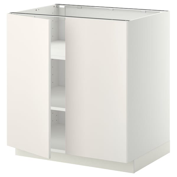 Ikea METOD - Base cabinet with shelves/2 doors, white/Veddinge white, 80x60 cm