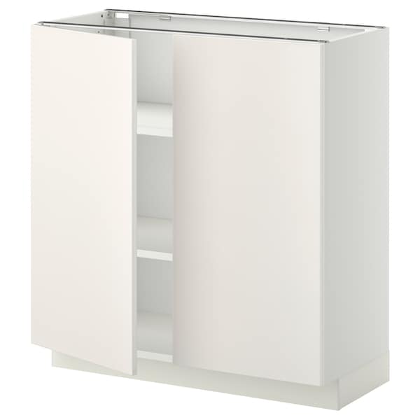 METOD - Base cabinet with shelves/2 doors, white/Veddinge white, 80x37 cm