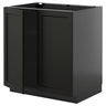METOD base cabinet with shelves/2 doors, black-grey/Lerhyttan black stained, 80x60 cm