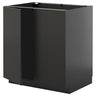 METOD base cabinet with shelves/2 doors, black-grey/Nickebo matt anthracite, 80x60 cm
