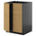 METOD - METOD Base cabinet with shelves/2 doors, black-grey/Voxtorp oak effect, 60x60 cm