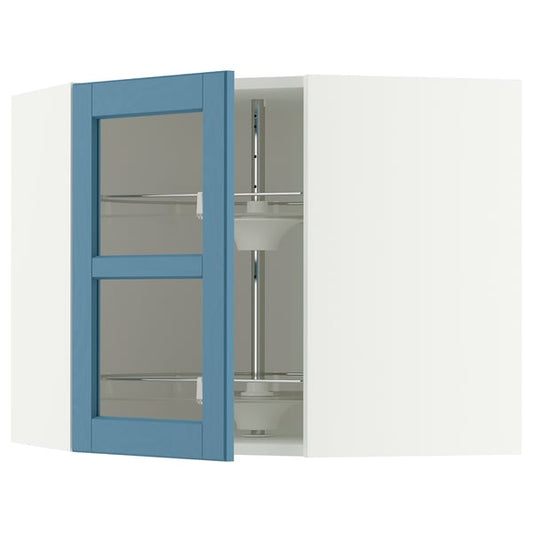 METOD wall unit angol access girev/ant vetr, white/Lerhyttan blue, 68x60 cm