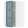 METOD corner wall cab w carousel/glass dr, white/Lerhyttan blue, 68x100 cm