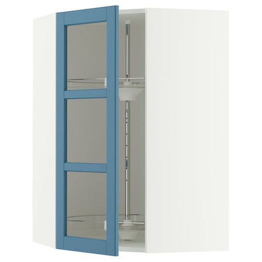 METOD wall unit angol access girev/ant vetr, white/Lerhyttan blue, 68x100 cm