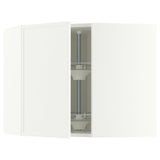 METOD corner wall cabinet with carousel, white/Aspudden matt white, 68x60 cm