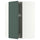 METOD corner wall cabinet with carousel, white/Aspudden dark grey-green, 68x100 cm