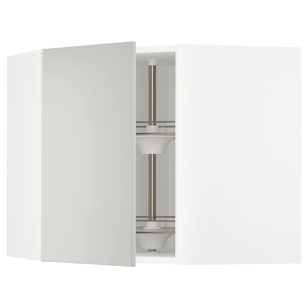 Ikea METOD - Corner wall cabinet with carousel, white/Havstorp light grey, 68x60 cm