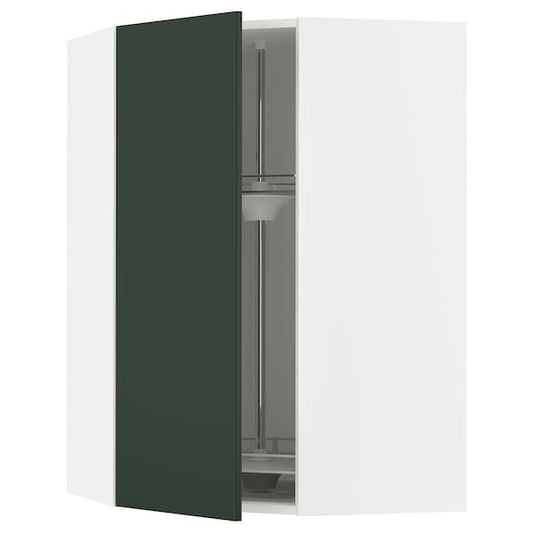 Ikea METOD - Corner wall cabinet with carousel, white/Havstorp deep green, 68x100 cm