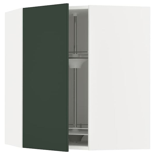 Ikea METOD - Corner wall cabinet with carousel, white/Havstorp deep green, 68x80 cm