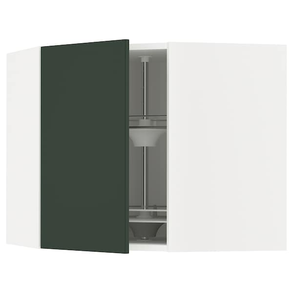 Ikea METOD - Corner wall cabinet with carousel, white/Havstorp deep green, 68x60 cm