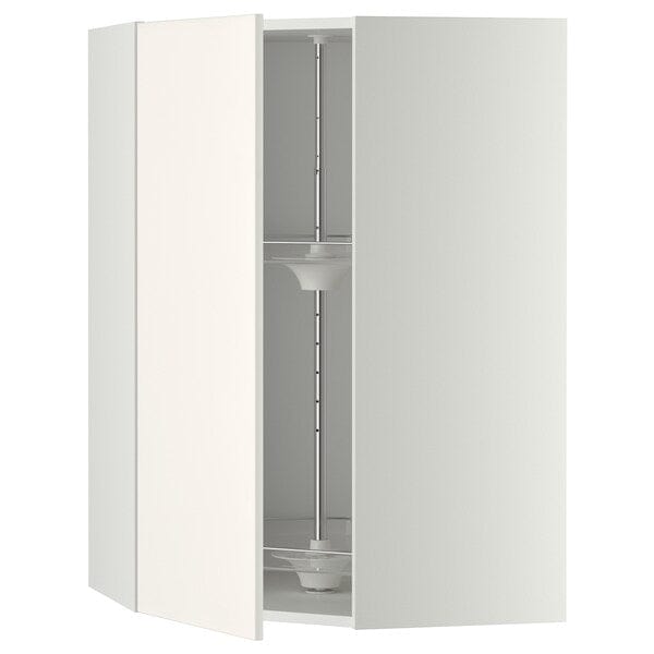 Ikea METOD - Corner wall cabinet with carousel, white/Veddinge white, 68x100 cm