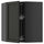 METOD - METOD Corner wall cabinet with carousel, black-grey/Lerhyttan black stained, 68x80 cm