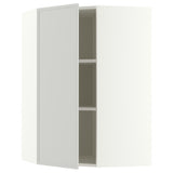 METOD corner wall cabinet with shelves, white/Aspudden light grey, 68x100 cm
