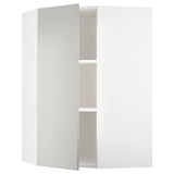 METOD corner wall cabinet with shelves, white/Havstorp light grey, 68x100 cm