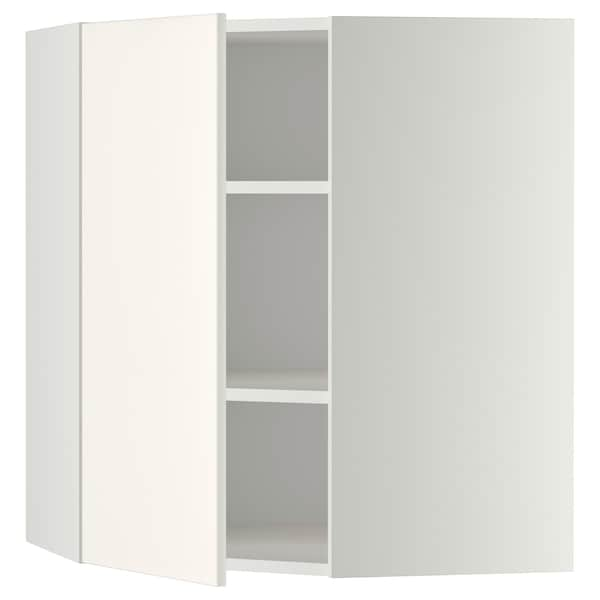 Ikea METOD - Corner wall cabinet with shelves, white/Veddinge white, 68x80 cm