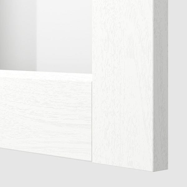 Ikea METOD - Corner wall cab w shelves/glass dr, white Enköping/white wood effect, 68x100 cm