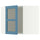 METOD corner wall cab w shelves/glass dr, white/Lerhyttan blue, 68x60 cm