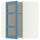 METOD corner wall cab w shelves/glass dr, white/Lerhyttan blue, 68x80 cm
