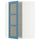 METOD corner wall cab w shelves/glass dr, white/Lerhyttan blue, 68x100 cm