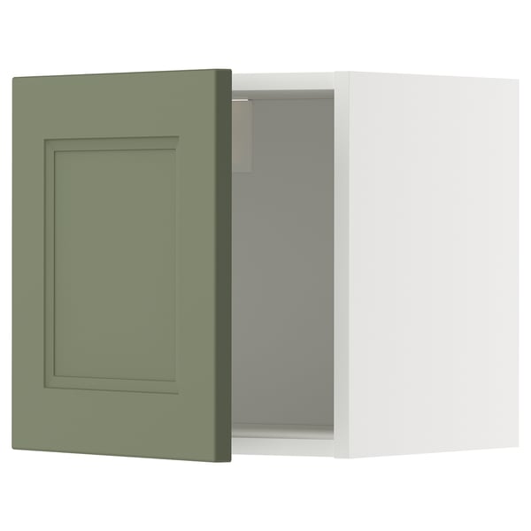 METOD wall cabinet, white/Axstad grey-green, 40x40 cm