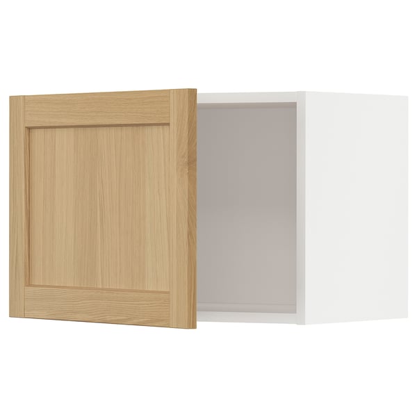METOD wall cabinet, white/Forsbacka oak, 60x40 cm