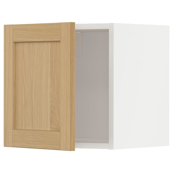 METOD wall cabinet, white/Forsbacka oak, 40x40 cm