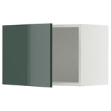 METOD wall cabinet, white/Kallarp high-gloss dark grey-green, 60x40 cm