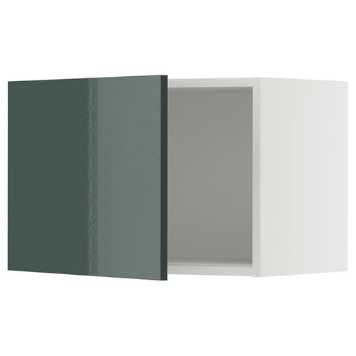 METOD - METOD Wall cabinet, white/Kallarp high-gloss dark grey-green, 60x40 cm