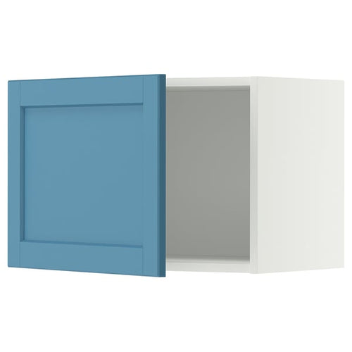 METOD wall cabinet, white/Lerhyttan blue, 60x40 cm