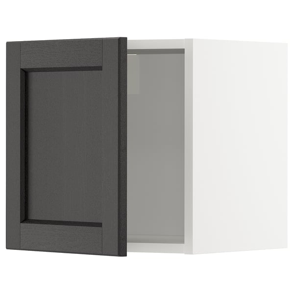 METOD wall cabinet, white/Lerhyttan black stained, 40x40 cm