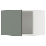 METOD wall cabinet, white/Nickebo matt grey-green, 60x40 cm