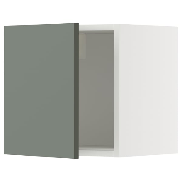 METOD wall cabinet, white/Nickebo matt grey-green, 40x40 cm