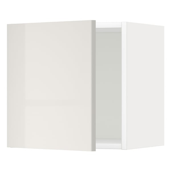 METOD wall cabinet, white/Ringhult light grey, 40x40 cm