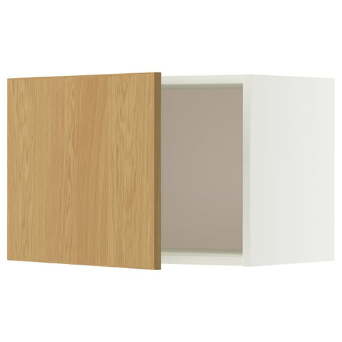 METOD wall cabinet, white/Sinarp oak veneer, 60x40 cm