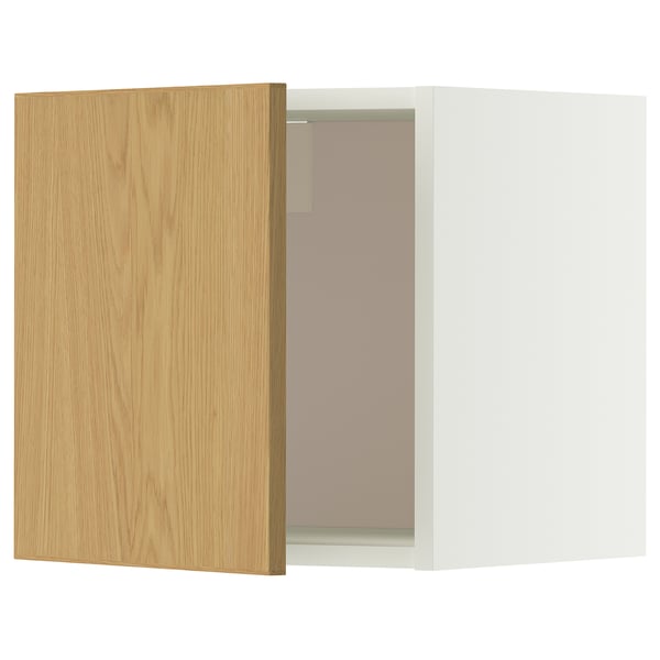 METOD wall unit, white/Sinarp oak veneer, 40x40 cm