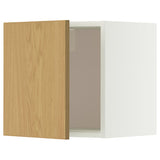 METOD wall cabinet, white/Sinarp oak veneer, 40x40 cm