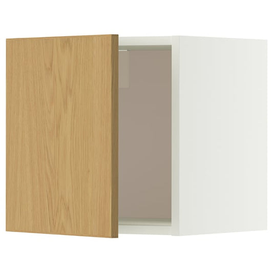METOD wall unit, white/Sinarp oak veneer, 40x40 cm
