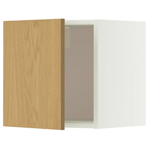 METOD wall cabinet, white/Sinarp oak veneer, 40x40 cm