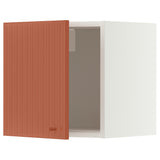 METOD wall cabinet, white/Terrsjö red-brown wave pattern, 40x40 cm
