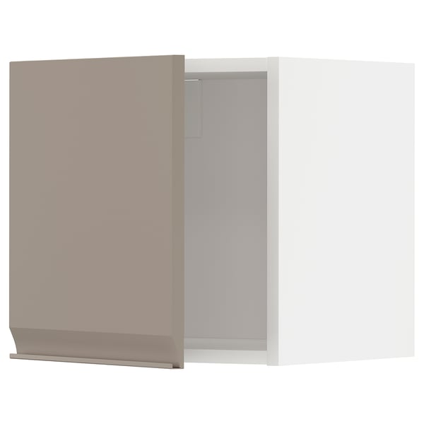 METOD - Wall cabinet, white/Upplöv matt dark beige ,