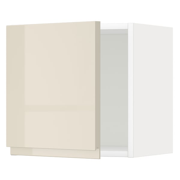 METOD - Wall cabinet, white/Voxtorp high-gloss light beige, 40x40 cm