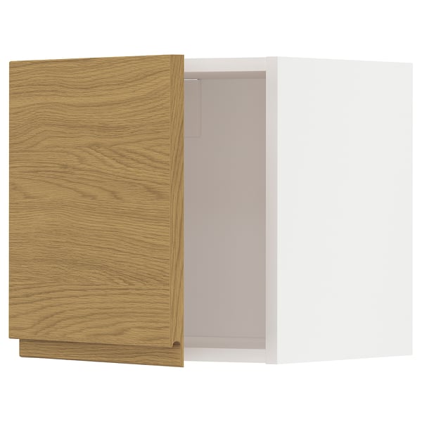 METOD wall cabinet, white/Voxtorp oak effect, 40x40 cm
