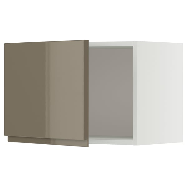 METOD - METOD Wall cabinet, white/Voxtorp high-gloss dark grey-brown, 60x40 cm