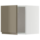 METOD wall cabinet, white/Voxtorp high-gloss dark grey-brown, 40x40 cm