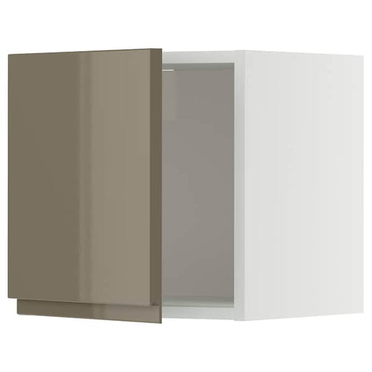METOD - METOD Wall cabinet, white/Voxtorp high-gloss dark grey-brown, 40x40 cm