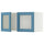 METOD wall cabinet with 2 glass doors, white/Lerhyttan blue, 80x40 cm